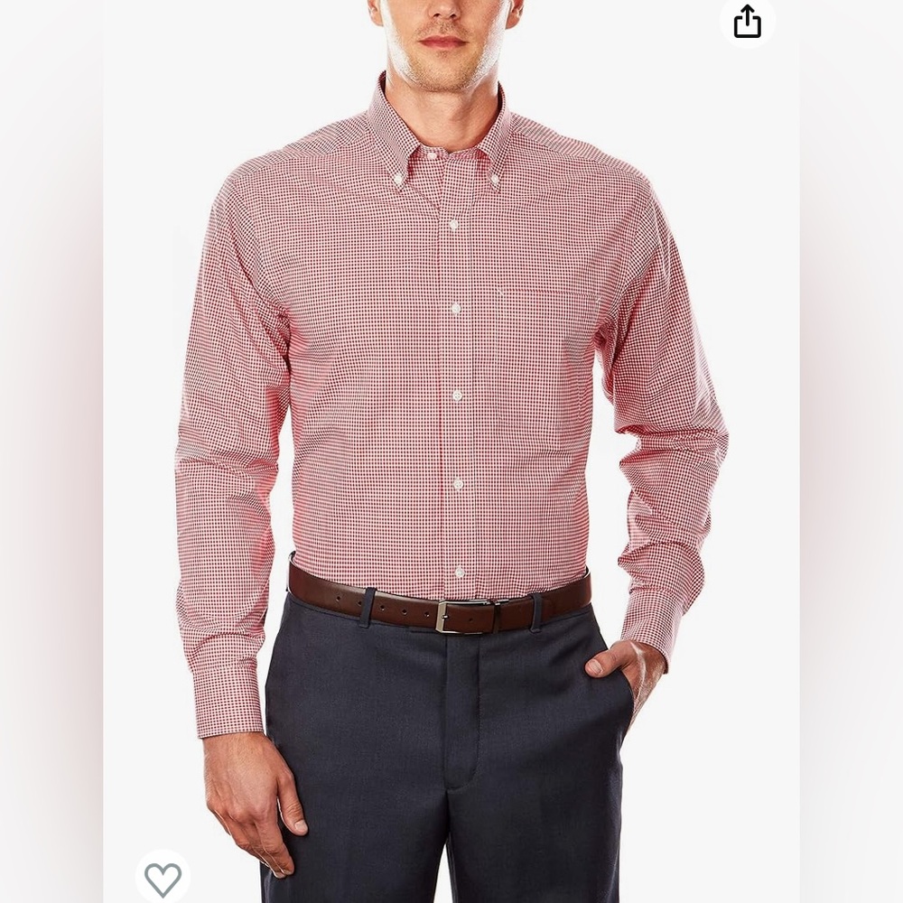 Tommy Hilfiger Men's Non Iron Regular Fit Gingham Buttondown Collar Dress Shirt